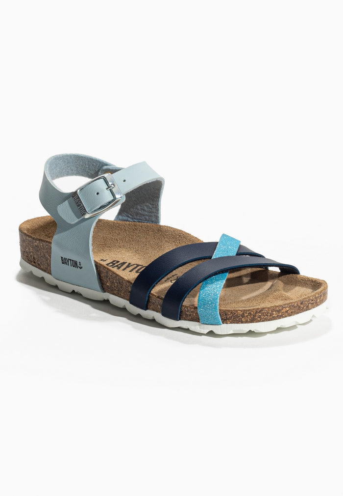 Bayton Sandales Multi-Brides Beladona Bleu Ciel Et Bleu Marine Bayton Enfant