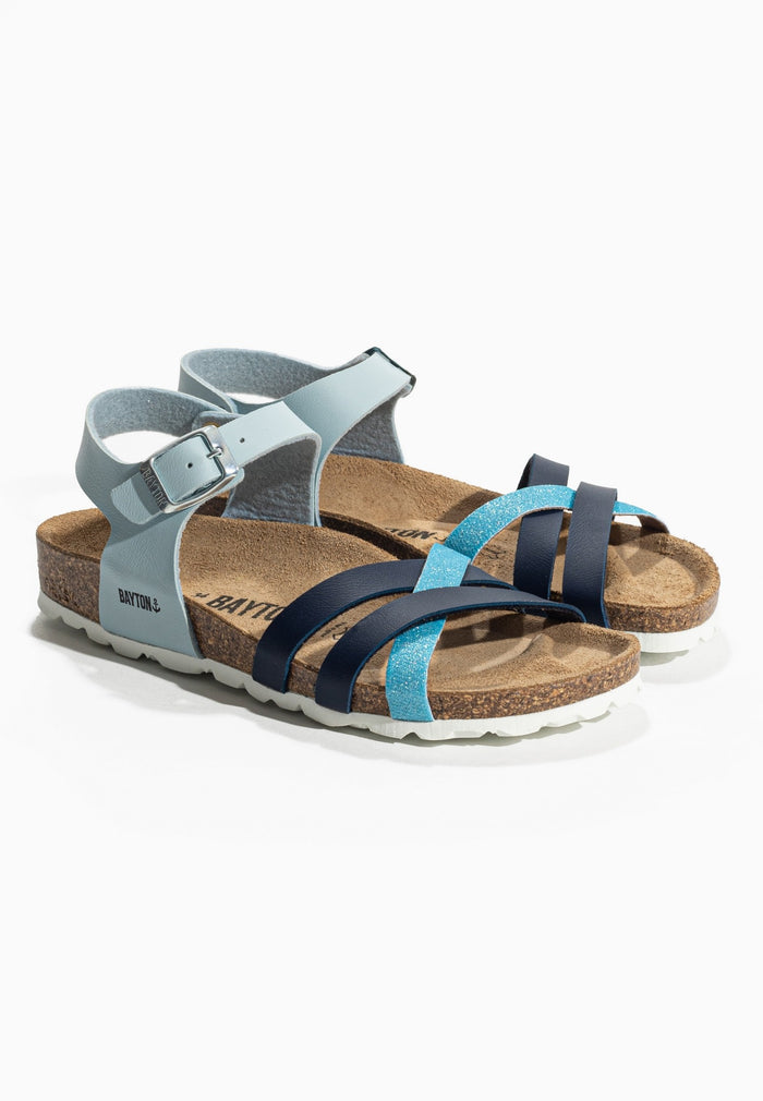 bayton Sandales Multi-Brides Beladona Bleu ciel et Bleu marine Bayton enfant