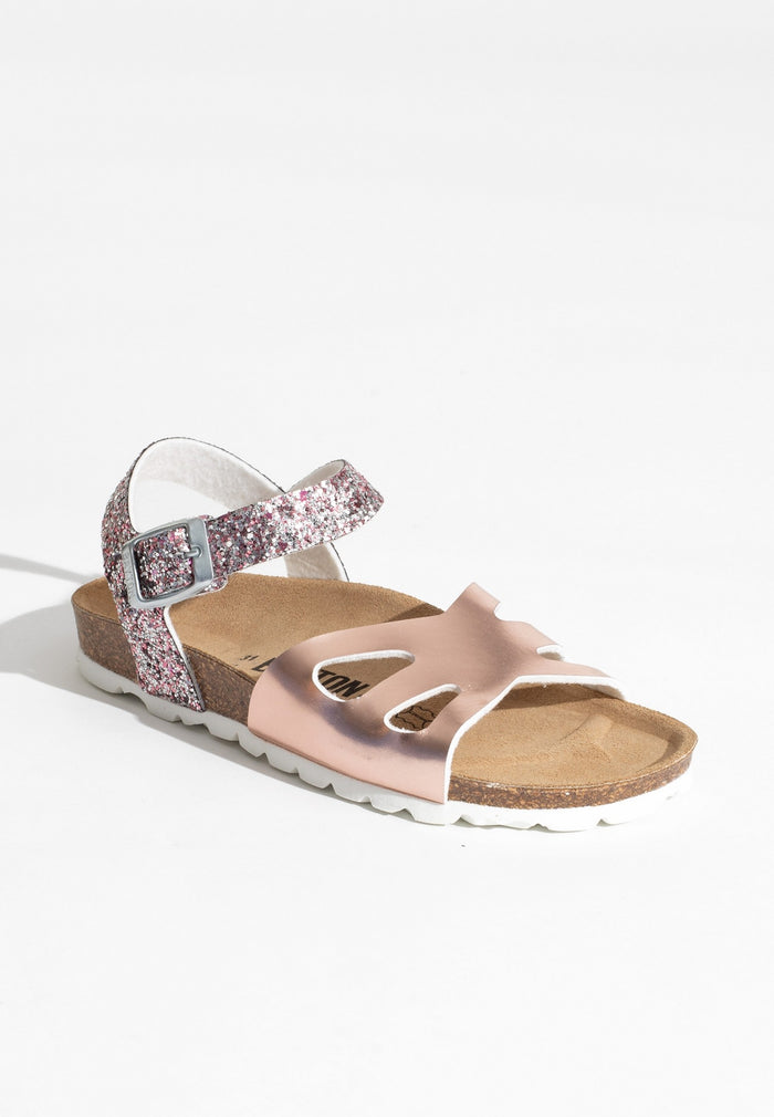 Bayton Sandales Multi-Brides Butterfly Rose Gold Et Paillettes Bayton Enfant