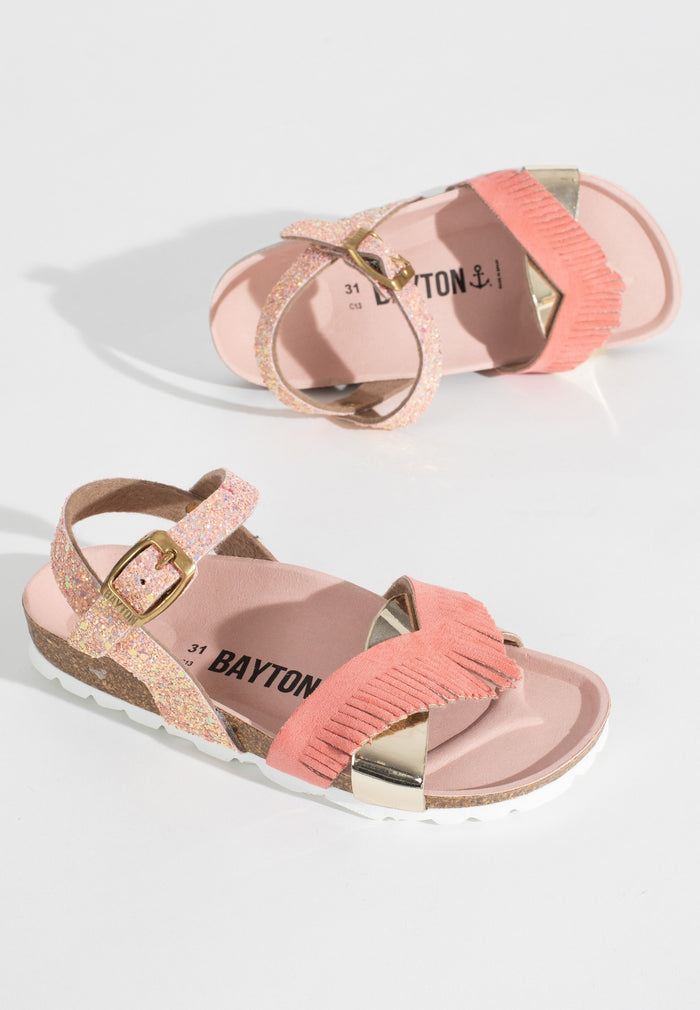 bayton Sandales Multi-Brides Franny Rose Et Glitter Rose Bayton enfant