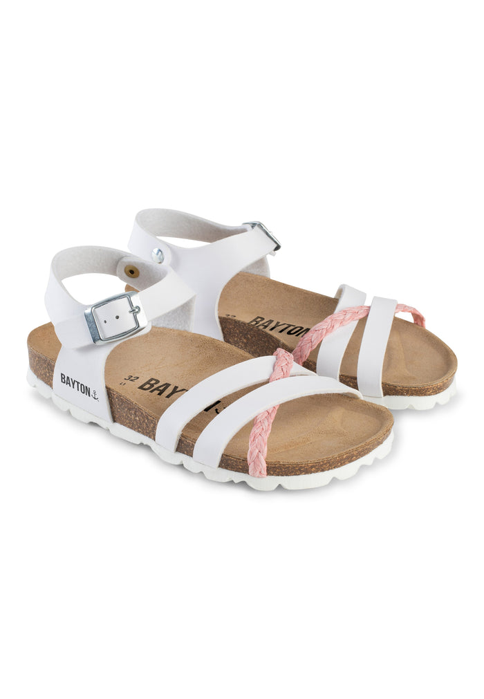 bayton Sandales Multi-Brides Hestia Rose Et Blanc Bayton enfant