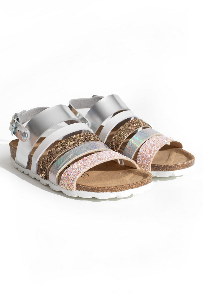 Bayton Sandales Multi-Brides Joy Argent Et Paillettes Bayton Enfant