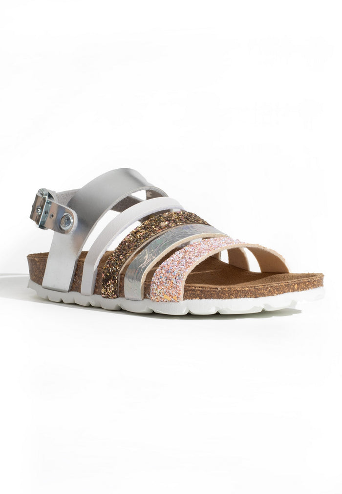 Bayton Sandales Multi-Brides Joy Argent Et Paillettes Bayton Enfant