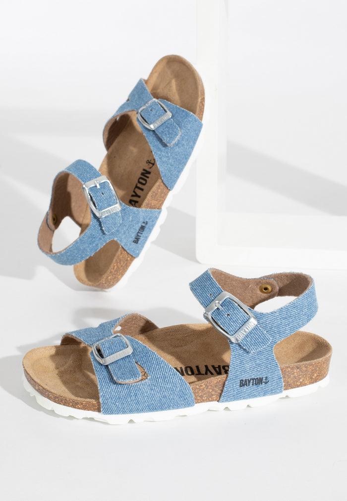 bayton Sandales Multi-Brides Pegase Bleu Clair Denim Bayton enfant