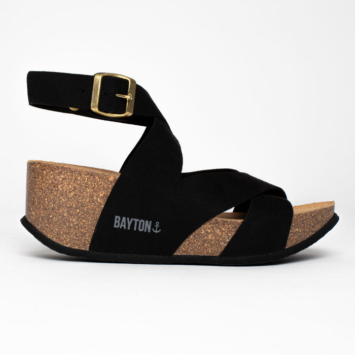 Bayton Sandales Murcia Noir Compensées Et Semi-compensées Bayton Femme