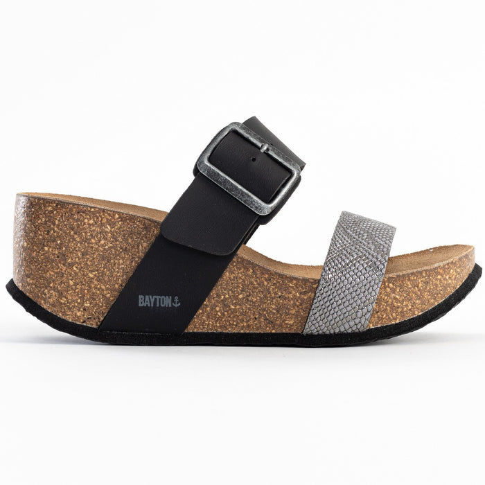 Bayton Sandales Newcastle Anthracite Et Noir Compensées Et Semi-compensées Bayton Femme