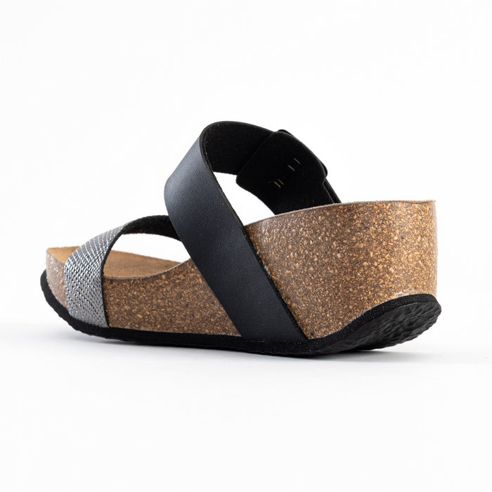 Bayton Sandales Newcastle Anthracite Et Noir Compensées Et Semi-compensées Bayton Femme