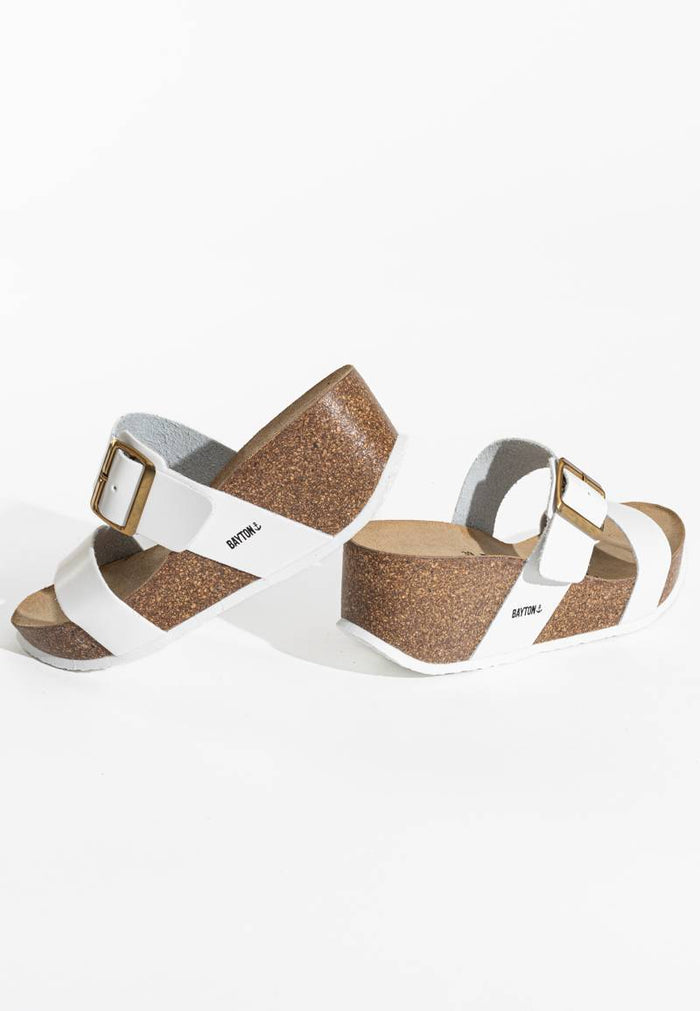 Bayton Sandales Newcastle Blanc Compensées Et Semi-compensées Bayton Femme