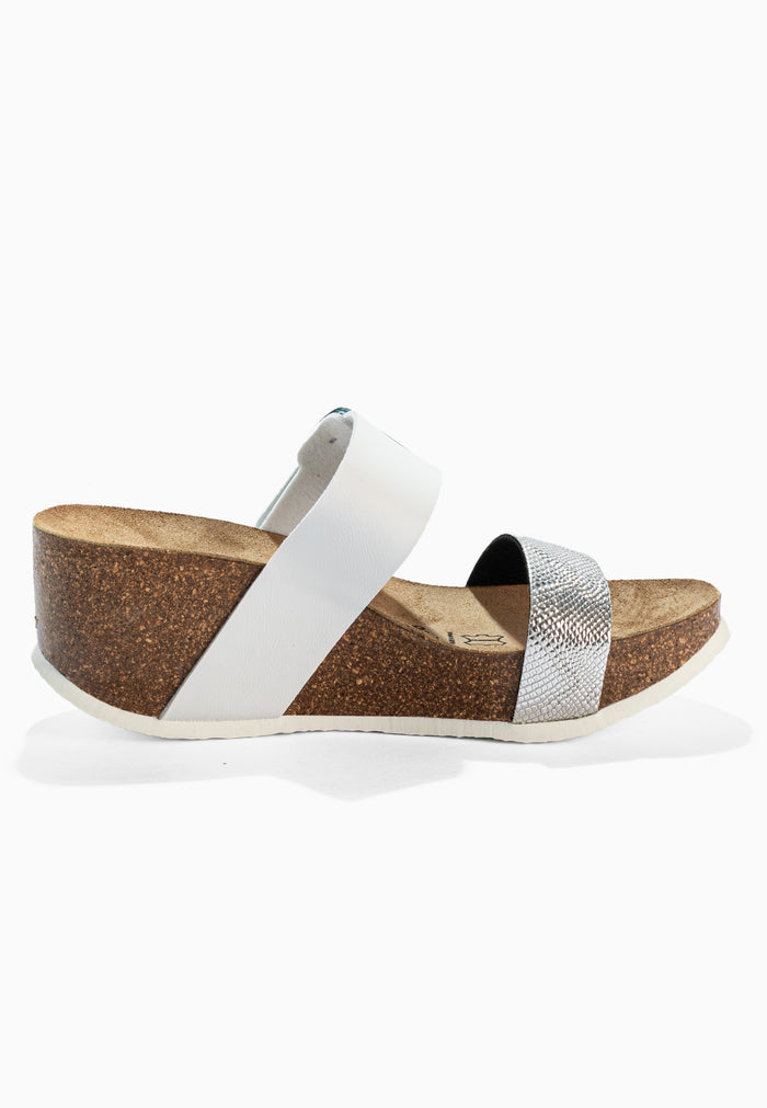 Bayton Sandales Newcastle Blanc Et Argentées Compensées Et Semi-compensées Bayton Femme