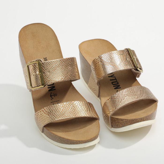bayton Sandales Newcastle Dorées Compensées et Semi-compensées Bayton femme