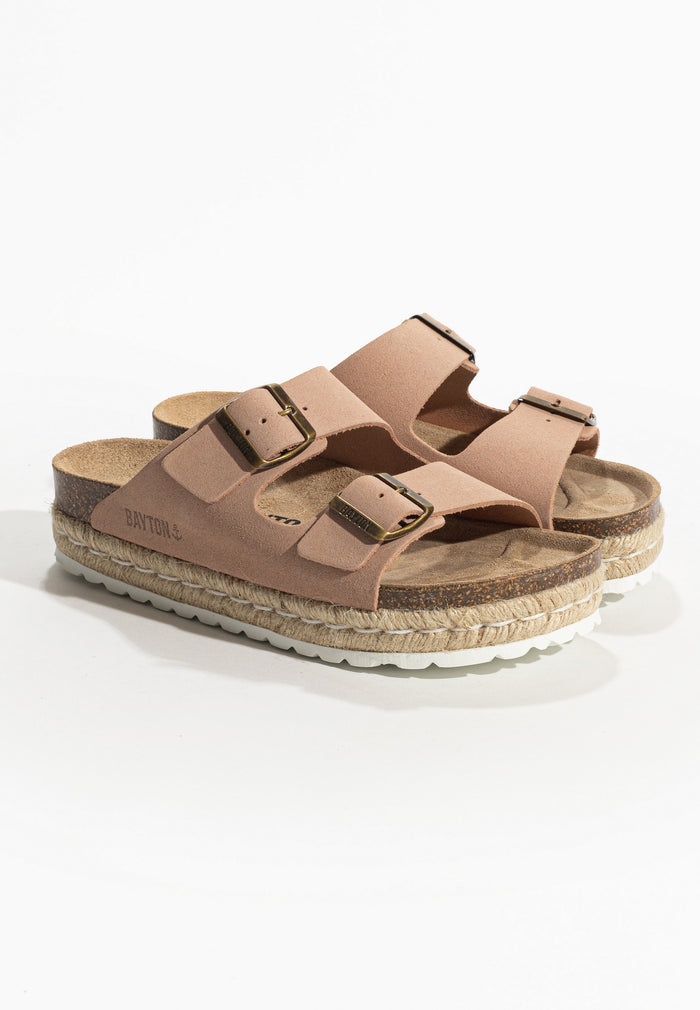 bayton Sandales Olympe Pêche à Plateforme en cuir Suédé Bayton femme