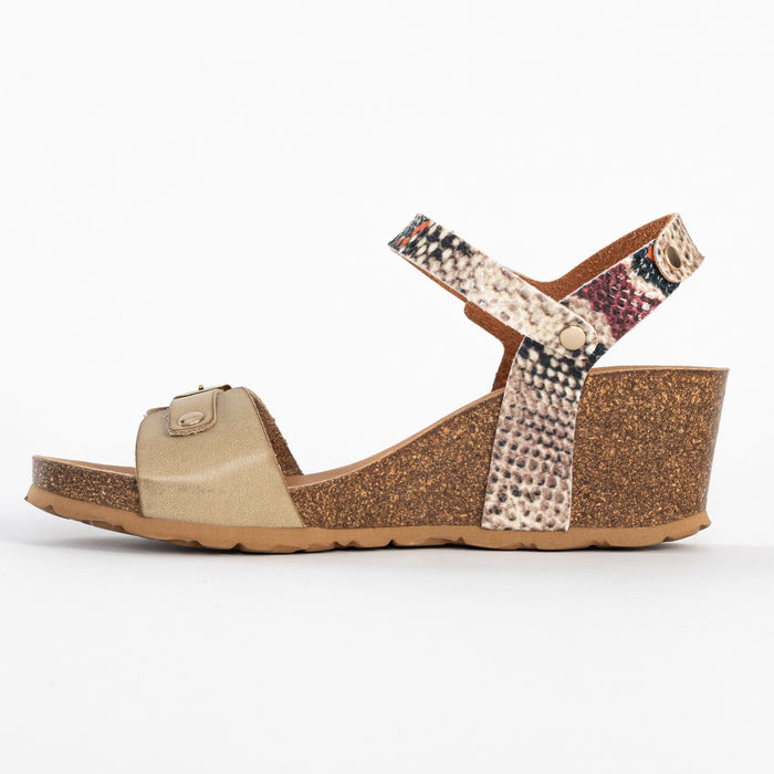 Bayton Sandales Patrizia Beige Et Python Compensées Et Semi-compensées Bayton Femme