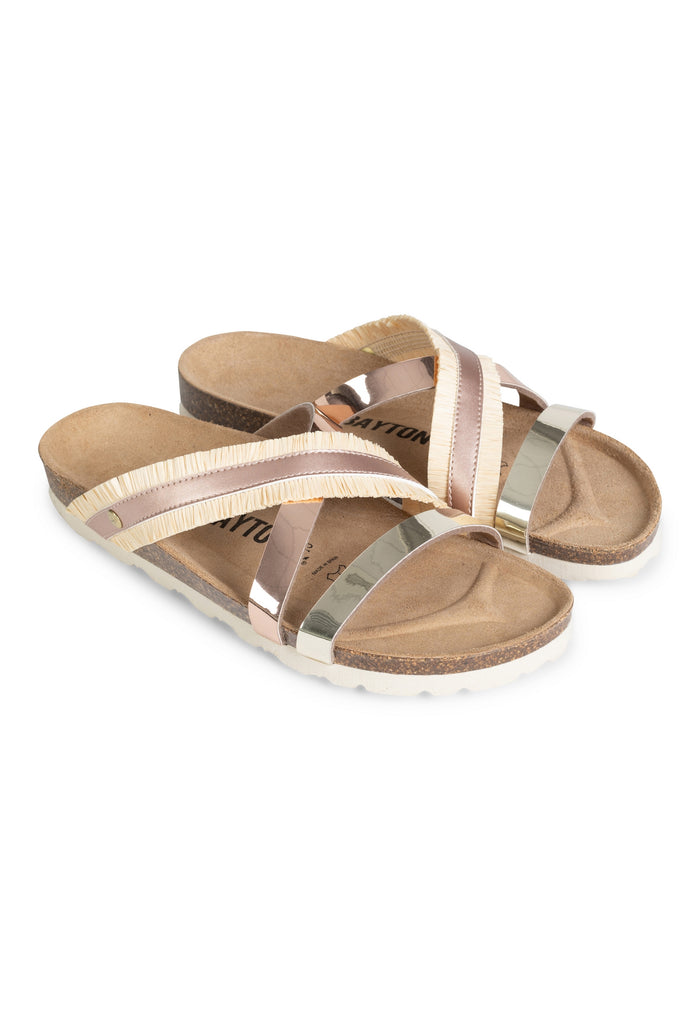 bayton Sandales Reine Beige Et Rose Dorées Multi-Brides Bayton femme