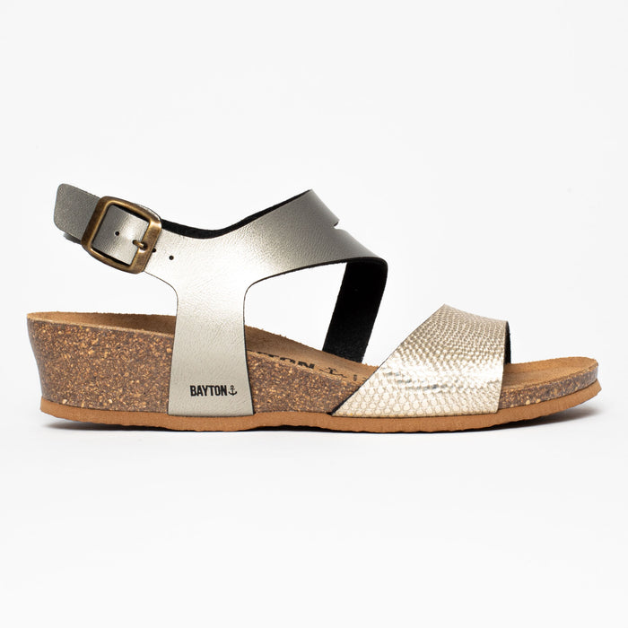 Bayton Sandales Reus Mocha Et Platinum Compensées Et Semi-compensées Bayton Femme