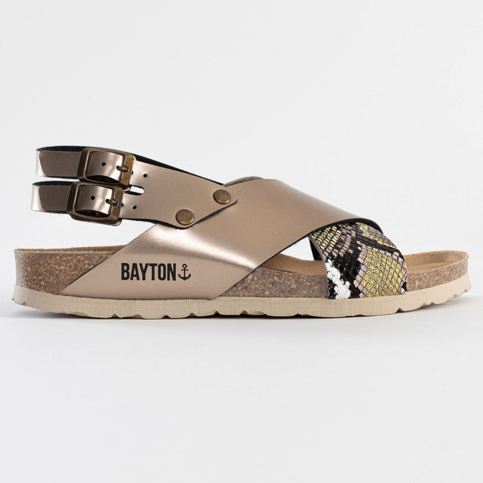 Bayton Sandales Ronda Python Beige Compensées Et Semi-compensées Bayton Femme