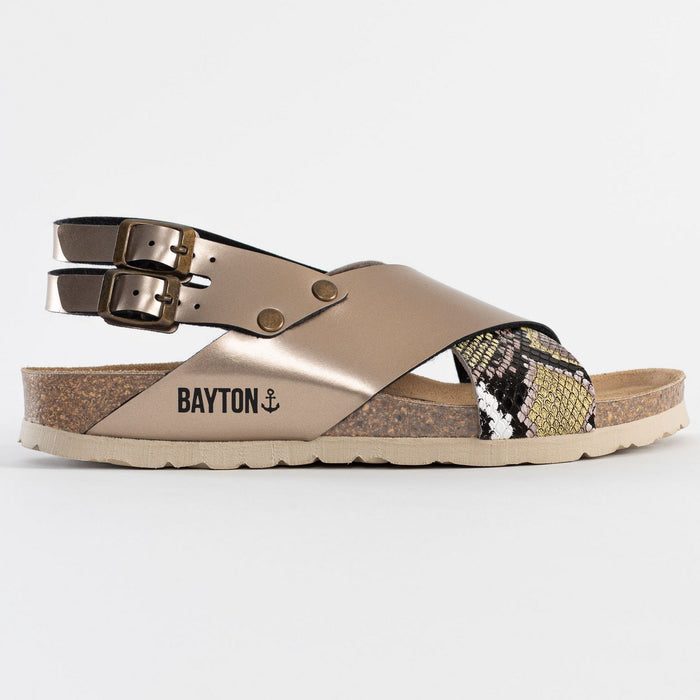 Bayton Sandales Ronda Python Beige Compensées Et Semi-compensées Bayton Femme