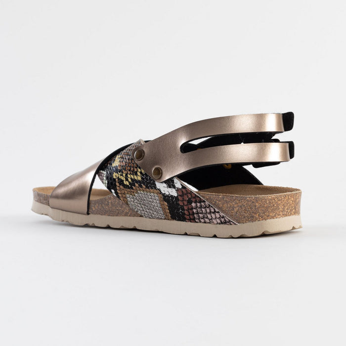 Bayton Sandales Ronda Python Beige Compensées Et Semi-compensées Bayton Femme
