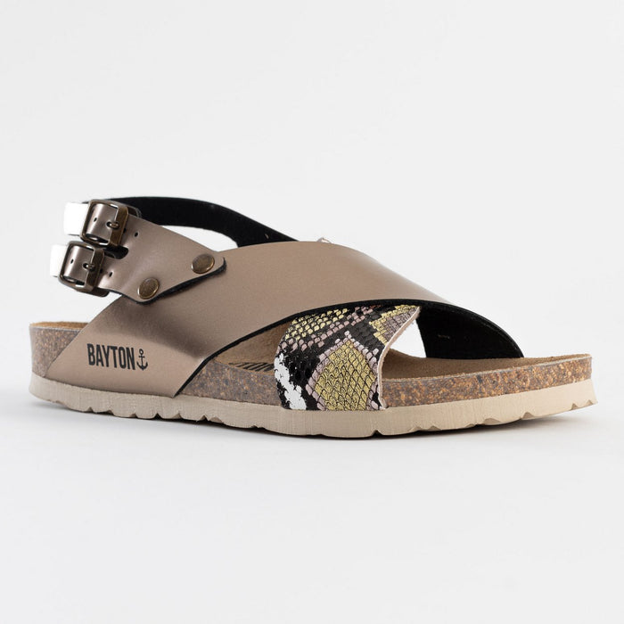 Bayton Sandales Ronda Python Beige Compensées Et Semi-compensées Bayton Femme