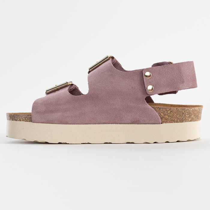 Bayton Sandales Rosa Vieux Rose à Plateforme En Cuir Suédé Bayton Femme