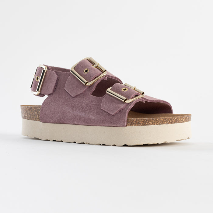 Bayton Sandales Rosa Vieux Rose à Plateforme En Cuir Suédé Bayton Femme
