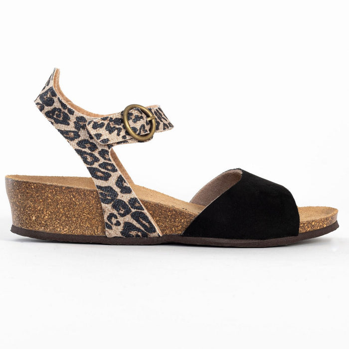 Bayton Sandales Rose Leopard Et Jaune Compensées Et Semi-compensées Bayton Femme