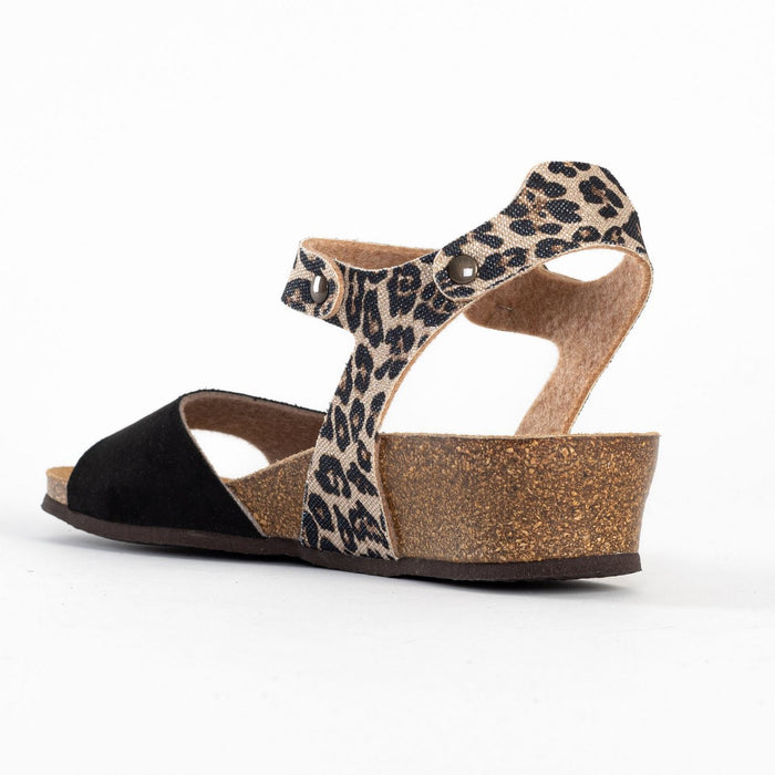 Bayton Sandales Rose Leopard Et Jaune Compensées Et Semi-compensées Bayton Femme