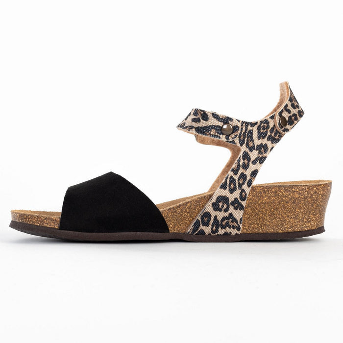 Bayton Sandales Rose Leopard Et Jaune Compensées Et Semi-compensées Bayton Femme