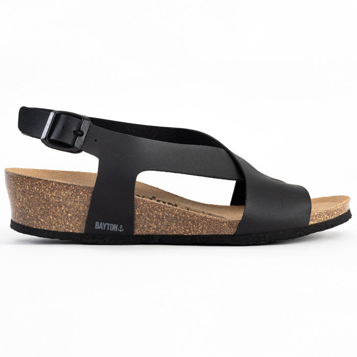 Bayton Sandales Salamanque Noir Compensées Et Semi-compensées Bayton Femme