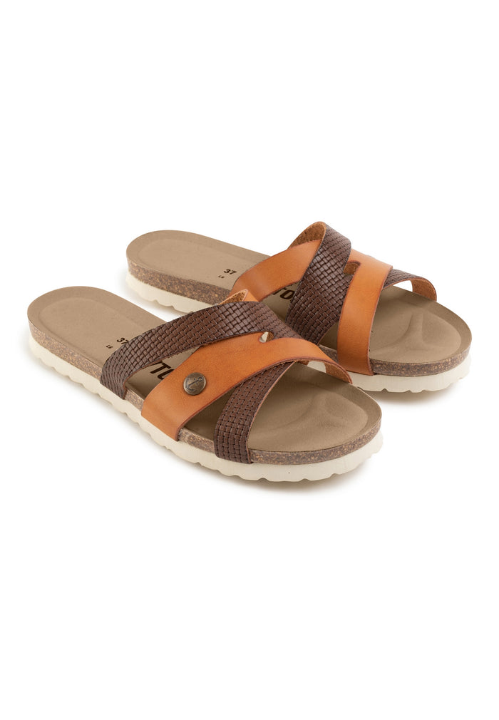 Bayton Sandales Samoa Marron Et Camel Multi-Brides Bayton Femme
