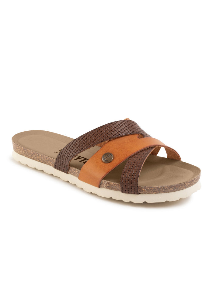 Bayton Sandales Samoa Marron Et Camel Multi-Brides Bayton Femme
