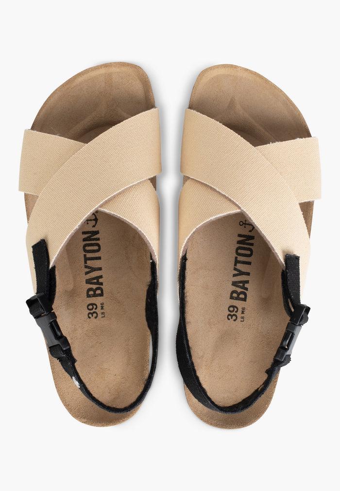 Bayton Sandales Sanary Beige Et Noir Multi-Brides Bayton Femme