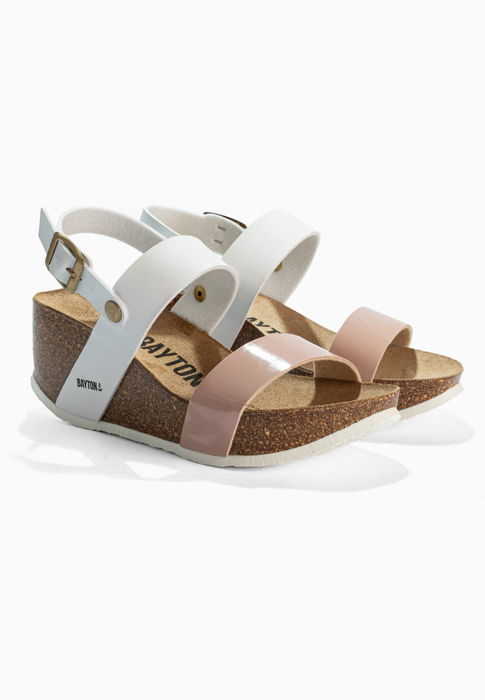 bayton Sandales Selene Blanc Et Nude Compensées et Semi-compensées Bayton femme