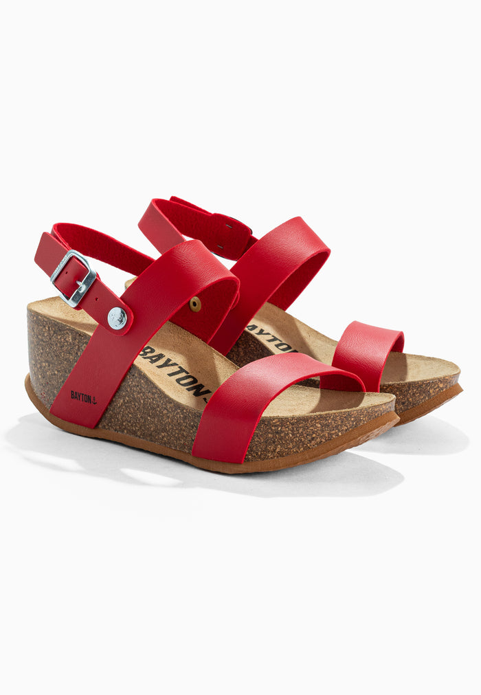 Bayton Sandales Selene Rouge Compensées Et Semi-compensées Bayton Femme