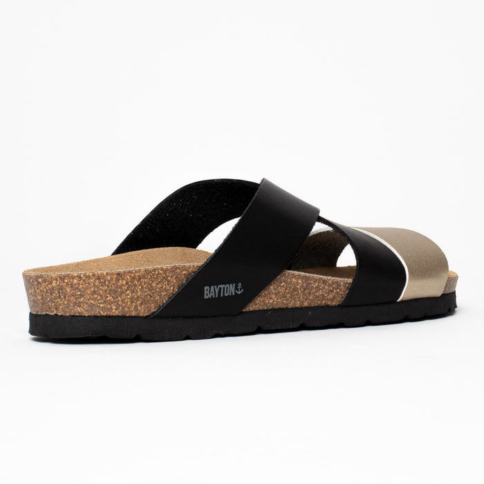 Bayton Sandales Seville Noir Et Doré Multi-Brides Bayton Femme