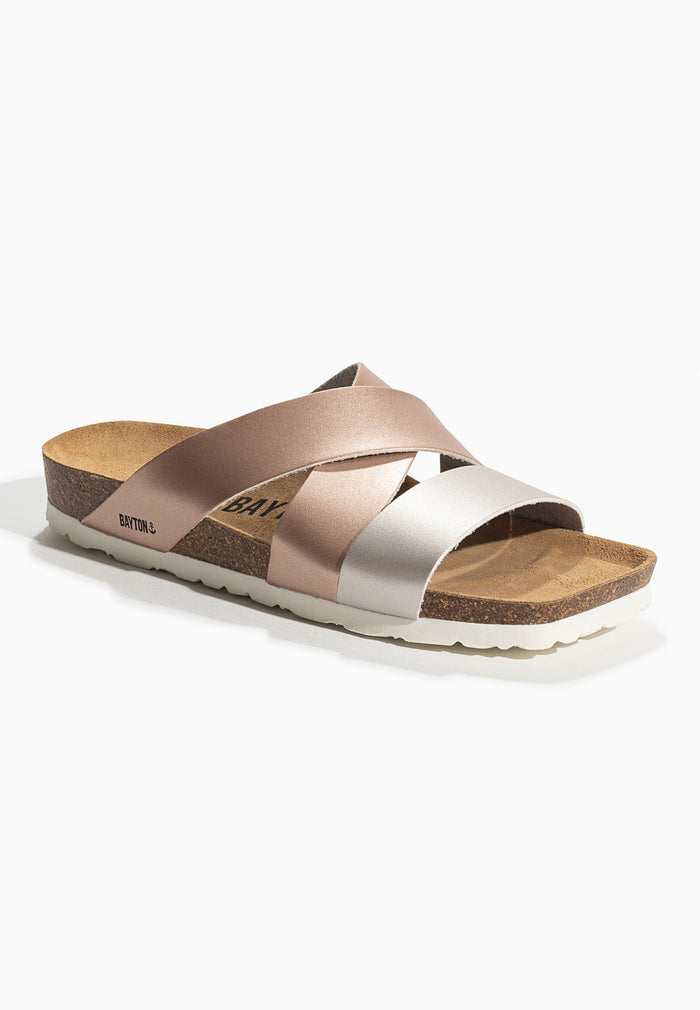 Bayton Sandales Seville Rose Gold Et Argent Multi-Brides Bayton Femme
