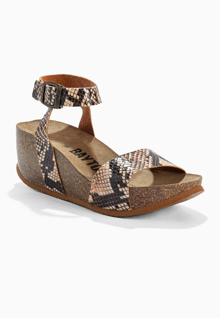 Bayton Sandales Sol Beige Et Python Compensées Et Semi-compensées Bayton Femme