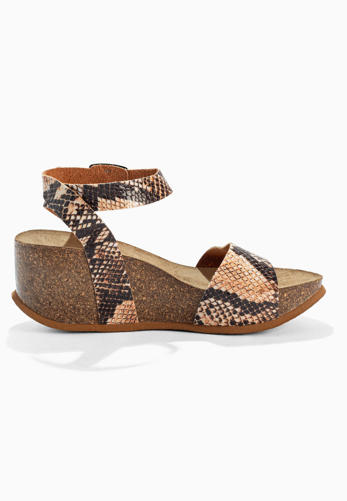 Bayton Sandales Sol Beige Et Python Compensées Et Semi-compensées Bayton Femme