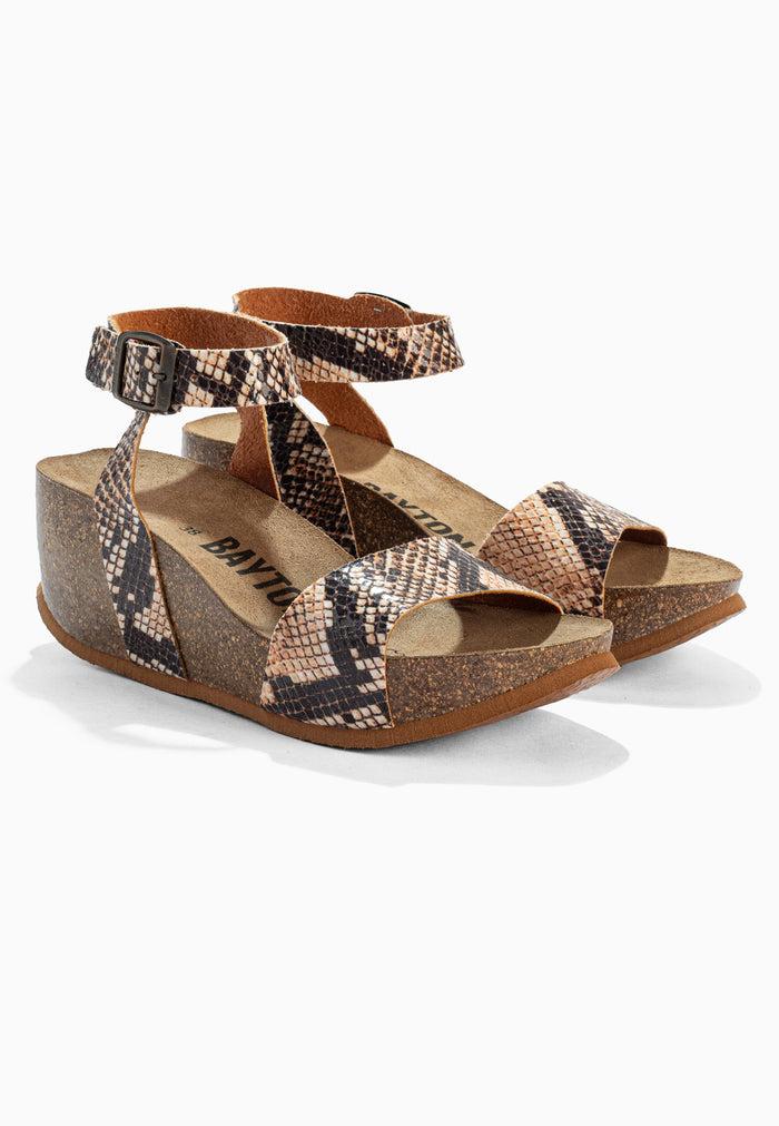Bayton Sandales Sol Beige Et Python Compensées Et Semi-compensées Bayton Femme