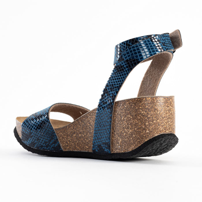 Bayton Sandales Sol Bleu Python Compensées Et Semi-compensées Bayton Femme