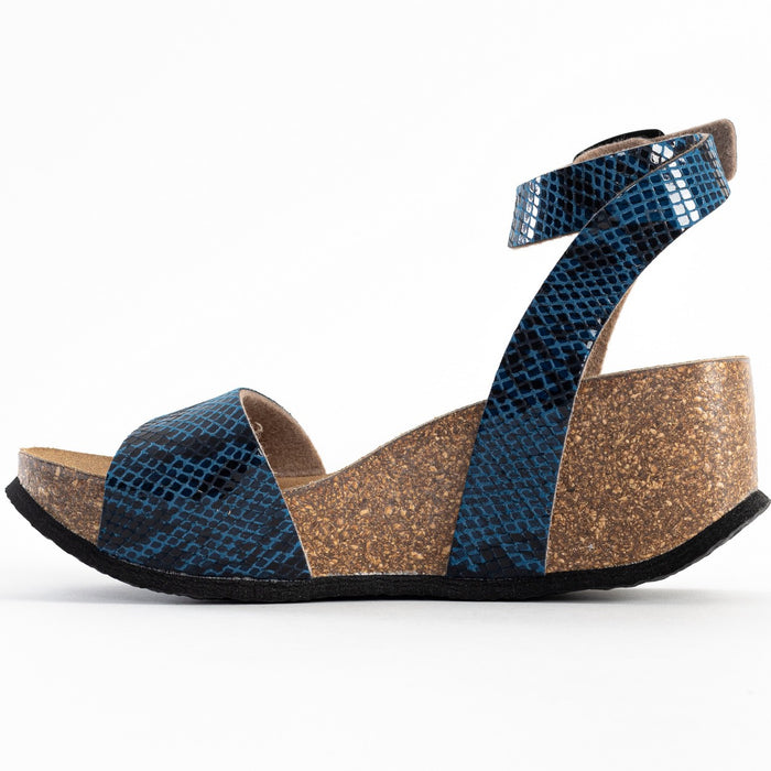 Bayton Sandales Sol Bleu Python Compensées Et Semi-compensées Bayton Femme
