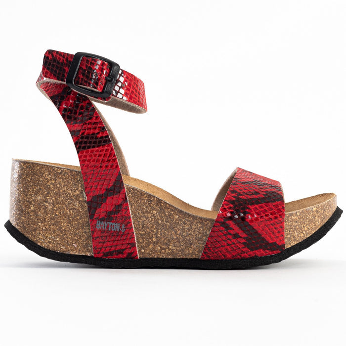 Bayton Sandales Sol Rouge Python Compensées Et Semi-compensées Bayton Femme