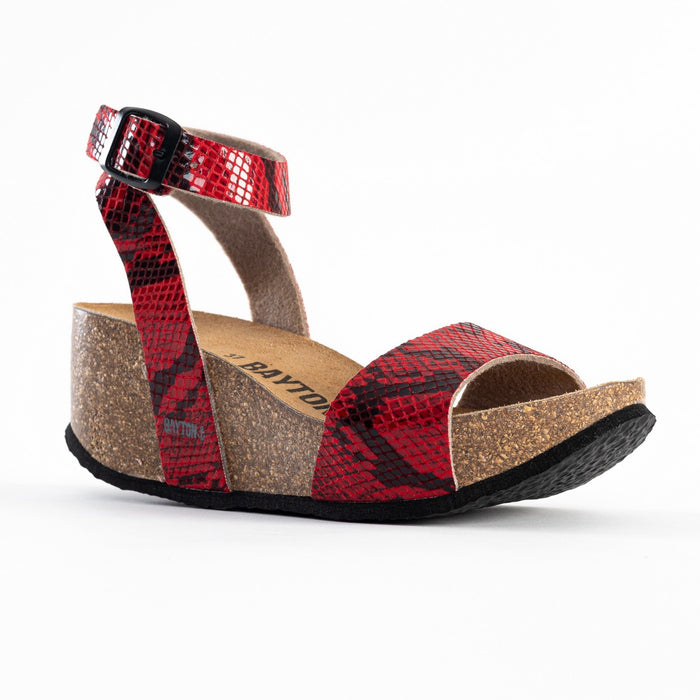 Bayton Sandales Sol Rouge Python Compensées Et Semi-compensées Bayton Femme