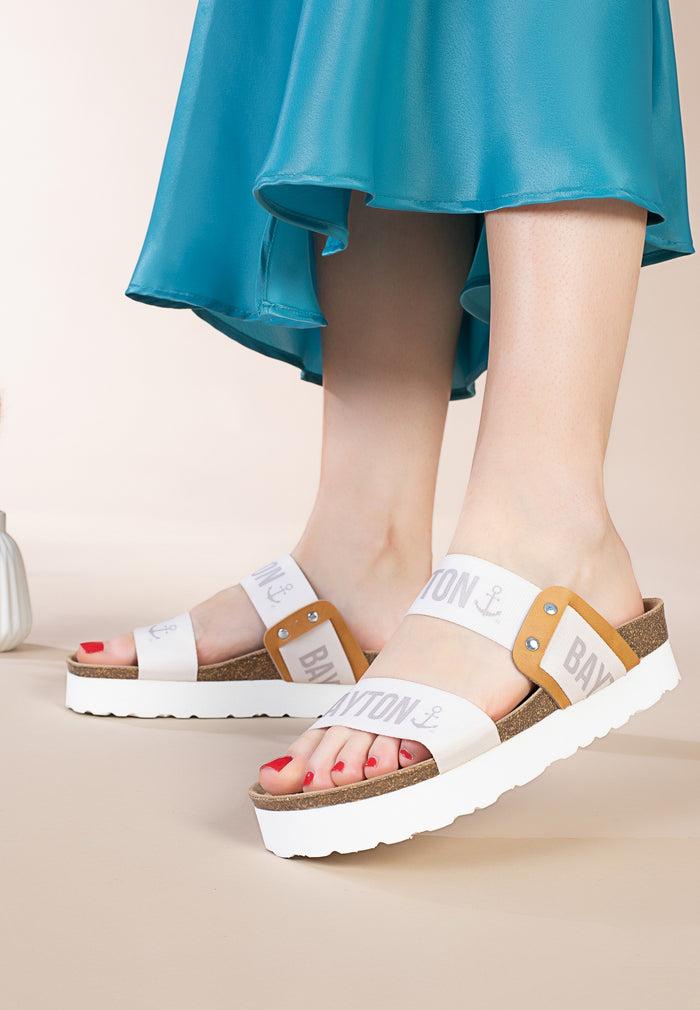 Bayton Sandales Solar 2 Brides Beige Et Camel à Plateforme Bayton Femme