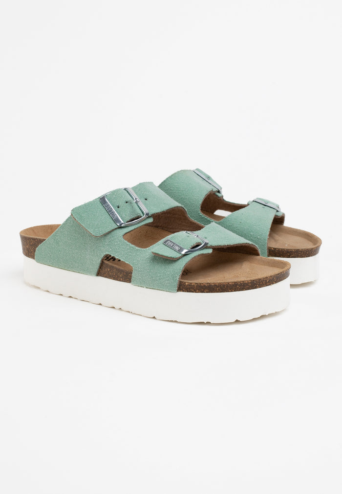 Bayton Sandales Space Vert Pastel à Plateforme Bayton Femme