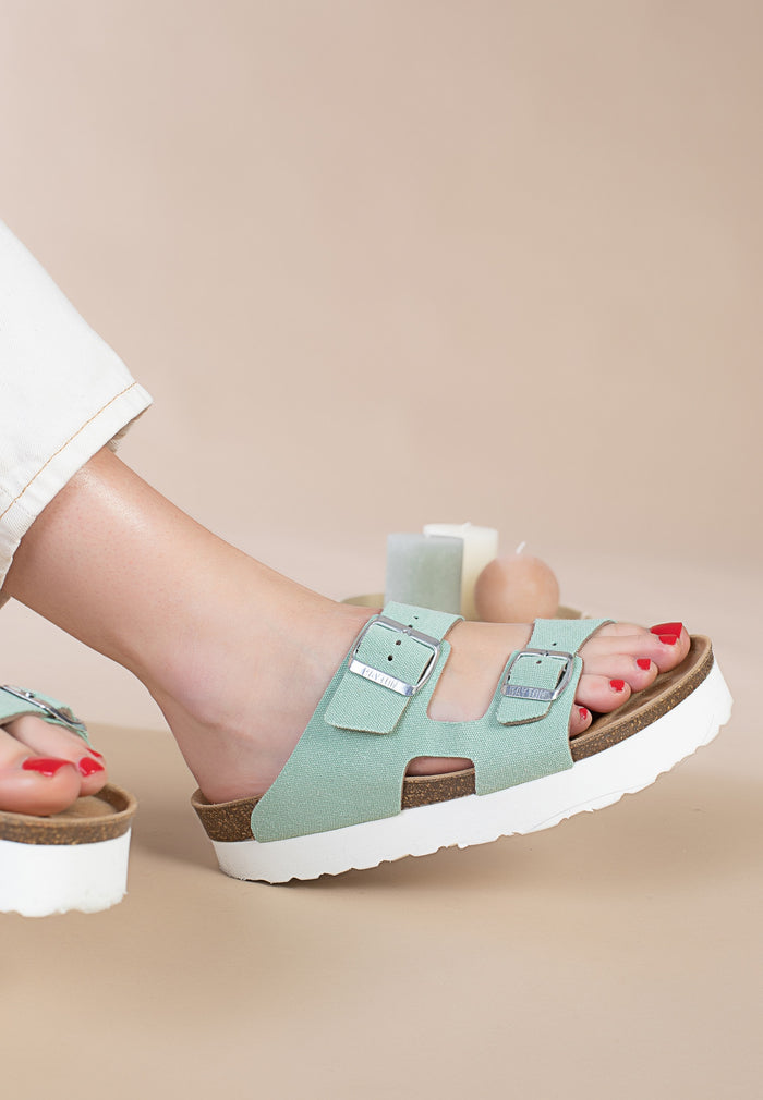 bayton Sandales Space Vert Pastel à Plateforme Bayton femme