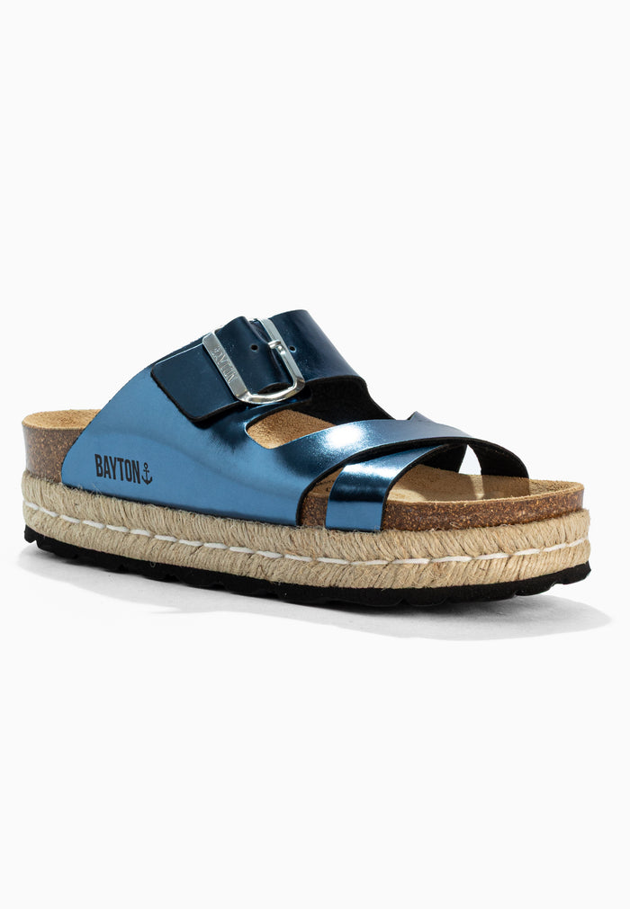 Bayton Sandales Tenerife Rope Bleu Marine à Plateforme Bayton Femme