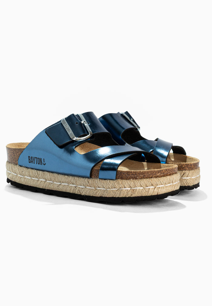 bayton Sandales Tenerife Rope Bleu Marine à Plateforme Bayton femme