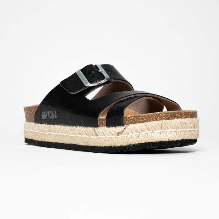 Bayton Sandales Tenerife Rope Noir à Plateforme Bayton Femme