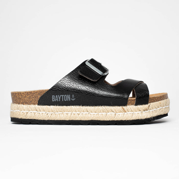 Bayton Sandales Tenerife Rope Noir à Plateforme Bayton Femme