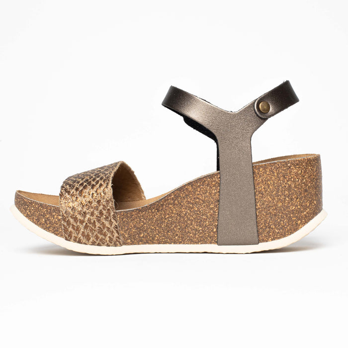 Bayton Sandales Toledo Bronze Et Pewter Compensées Et Semi-compensées Bayton Femme